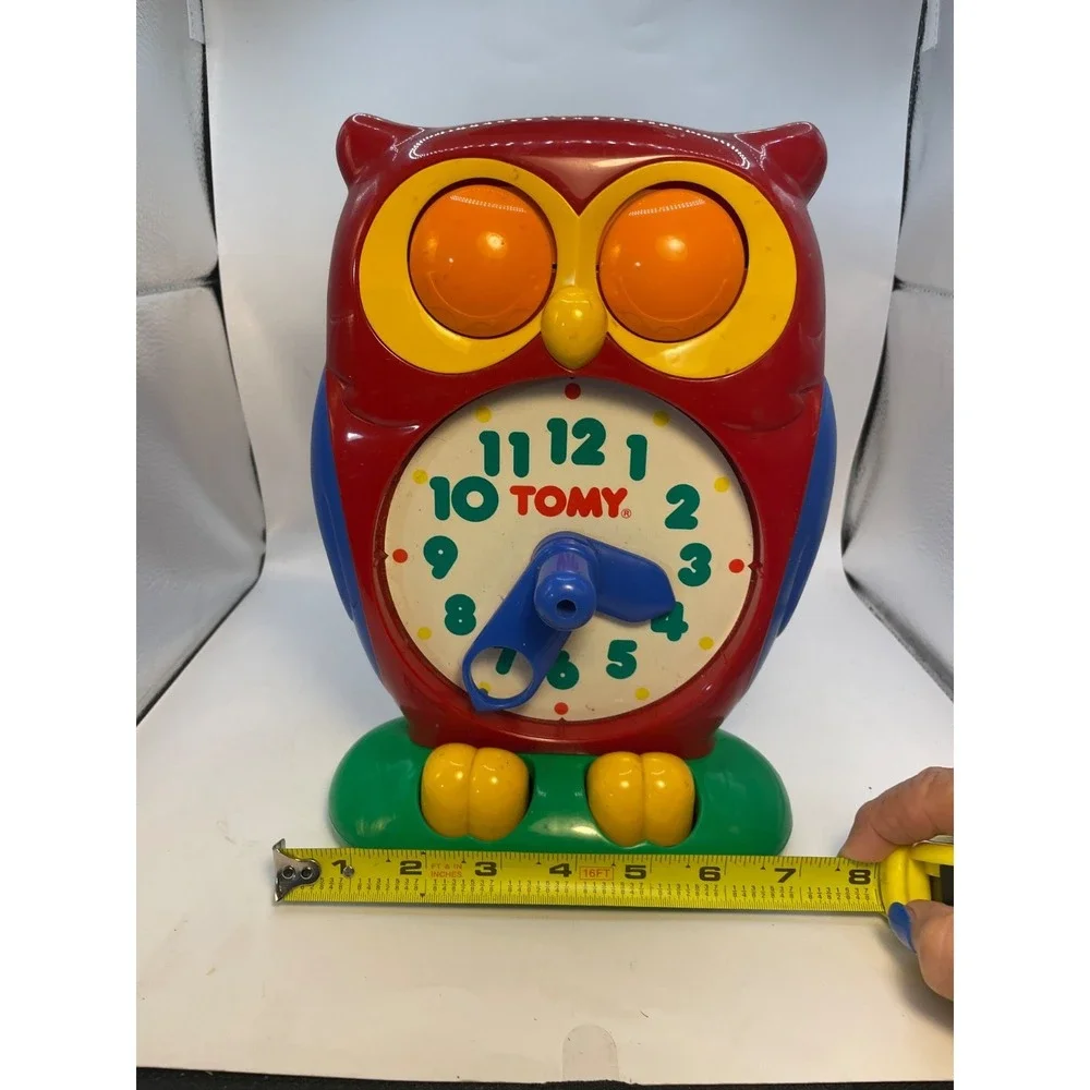 VTG Tomy '90 Owl Clock Kid's Educational Toy Learning to Tell Time WORKS Video